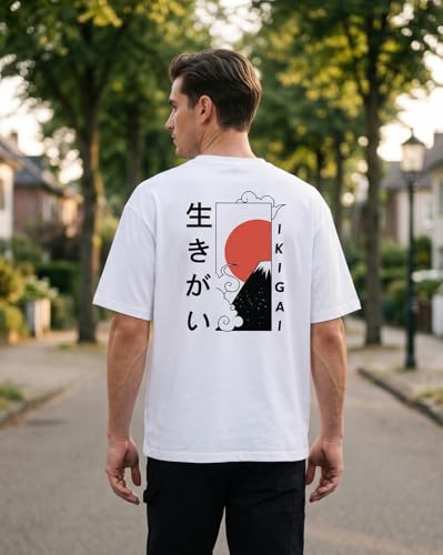 Image of Nobero Men's Oversized Graphic T-Shirt for Men | Soft Cotton | Drop Shoulder Relaxed Fit | Printed Casual Tshirt for Men