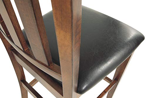 Signature Design By Ashley Ralene Traditional 26" Counter Height Faux Leather Seat Barstool, 2 Count, Brown #TOP5