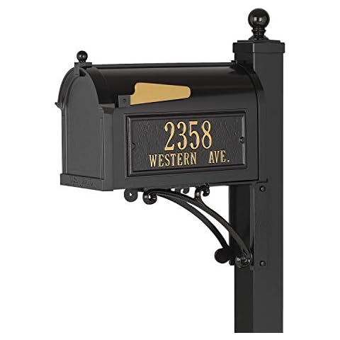Whitehall Products 16536 Deluxe Mailbox Package, Black Cover