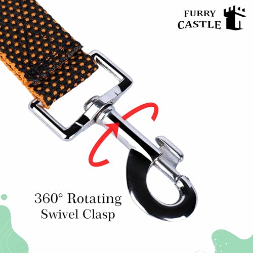 Image of Nylon Leash and Collar for Dogs with 360 Degree Rotating Clasp | Mustard Yellow | Water Proof | for Medium and Large Dogs in Medium Size