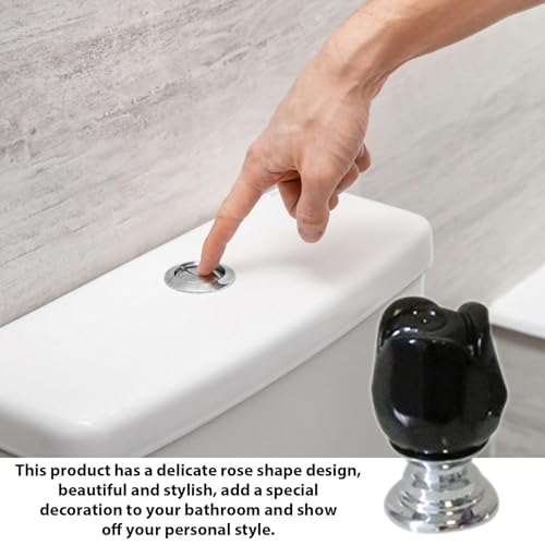 Botões de tanque de vaso sanitário | Botão autoadesivo em forma de rosa para tanque de banheiro, coz