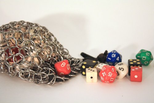 Tangled Metal: Large Stainless Steel Chainmail Dice Bag Pouch (Purse) #TOP1