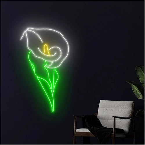 Plante fleur néon calla lumineux 50 cm à éclairage LED doux pour fille