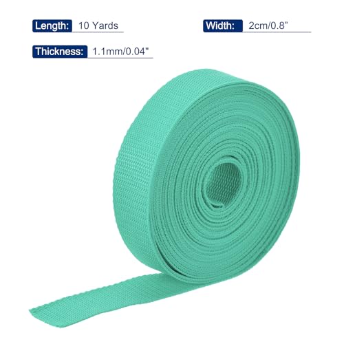 Image of MECCANIXITY Lightweight Polypropylene Webbing Strap 0.8 inch 10 Yard Backpack Strapping Band Turquoise Green for Outdoor Luggage Cargo Straps