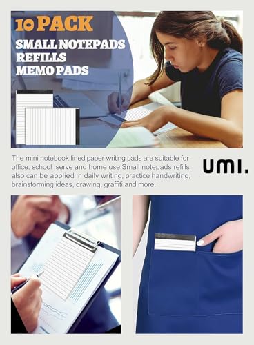 Image of Amazon Brand - Umi 10pc Pack A5 Size Small Ruled Notepads 21 x 14 cms,35 Sheets Each