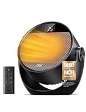 Dreo 1500W Portable Electric Heater for Home, 60° Adjustable Tilt, 10.5ft/s Fan Heater with Remote, 8 Safety Protections, 12H Timer, 3 Modes, Silent Small Ceramic Space Heaters for Bedroom, Atom 320