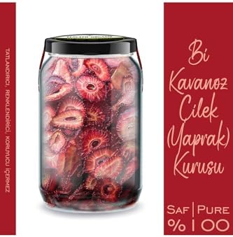 Zencefil Organik Çilek Kurusu Yaprak Çilek Bi Kavanoz 660 cc. Cam Kavanozda Katkısız Kurutulmuş Yaprak Çilek Cipsi - Görsel 3