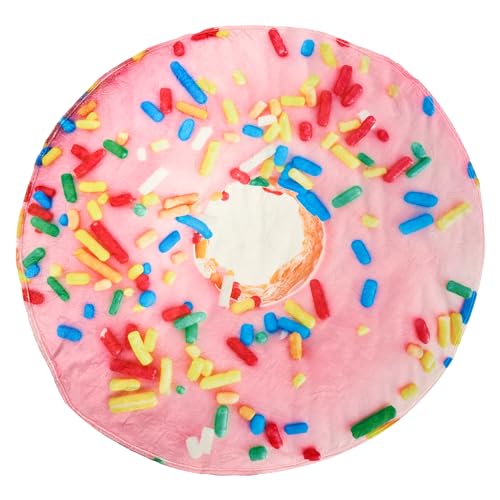 LIMEI Donut Blanket, 71'' Pink Fleece Throw Blanket for Adults & Kids, Ultra Soft Lightweight Breathable Home Decoration