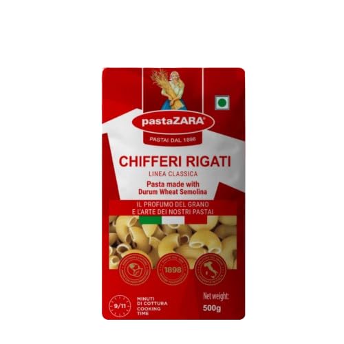 Image of Pasta Zara Chifferi Rigate Pasta - Authentic Italian Elbow-Shaped Pasta, Made with Durum Wheat Semolina, Non-GMO, Perfect for Macaroni, Soups & Bakes - 500g - Product of Italy