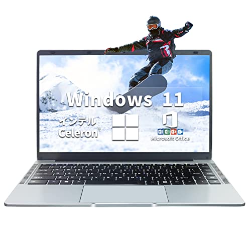 ESBOOKノートパソコン 【Windows 11 Pro搭載】【Microsoft Office 2019搭載】（Word、Excel、PowerPointなど利用可能) 14インチIPS液晶/1920×1080FHDディスプレイ カメラ付き 大画面ノートパソコン/薄型PCノート高性能CPU /初期設定不要/6GBメモリ/無線LAN対応 /大容量SSD/8時間連続使用/初心者向け・学生向け・在宅勤務・Zoom パソコンノート/ワイヤレスマウス付き/日本語キーボードフィルム付き (64g+128