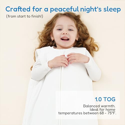 Image of TotAha Toddler Sleep Sack 2T-4T, Soft Wearable Blanket Baby Sleep Bag, Medium-weight 1.0 TOG Sleeping Sacks, Cloud XL