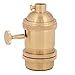 E26/ E27 Vintage Light Socket, Brass Screw Thread DIY Light Socket Vintage Copper Edison Retro Pendant Lamp Holder for E26 E27 Light Bulbs, with Golden Key Switch Multi-Function Socket