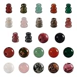 Craftdady 12 Sets Natural Stone 3-Hole Guru Beads Energy Healing Gemstone Buddhist Guru Beads Set for Mala Prayer Bracelet Rosary Necklace Jewelry Making Assorted Style