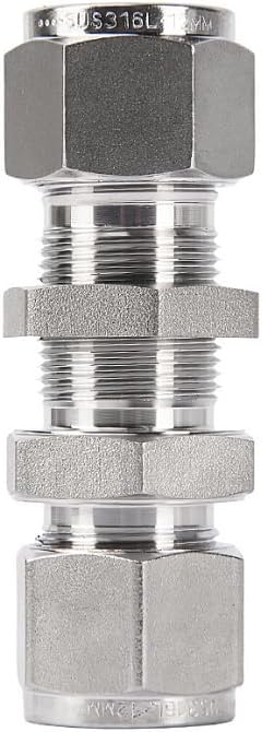 Metric Marince, Compression Bulkhead Union, SV-Type, Stainless Steel, 2-Pack (22 mm)