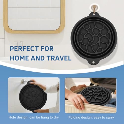 Image of Solitude Collapsible Silicone Ice Facial Bowl with Built-in Ice Tray | BPA-Free Ice Face Bath for Skin Care, Pore Tightening & Acne Relief Reusable Portable Spa for Home & Travel Beauty Tool (Black)