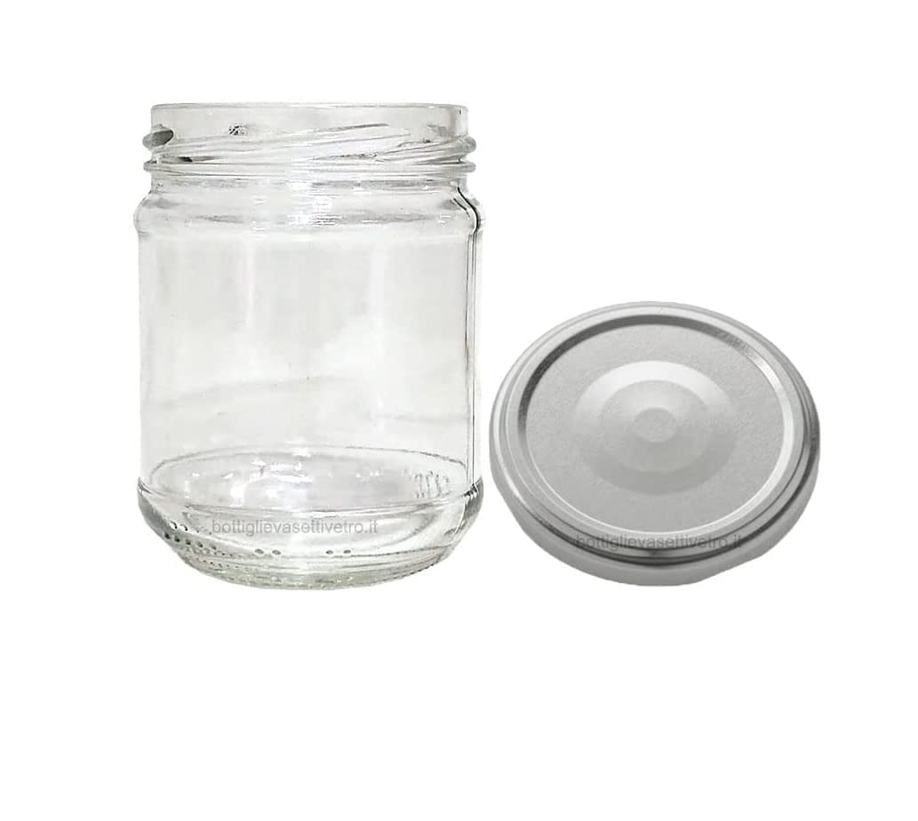 Rubin set da 90 vasetti in vetro da 212ml, con Inclusi Tappi Bianchi