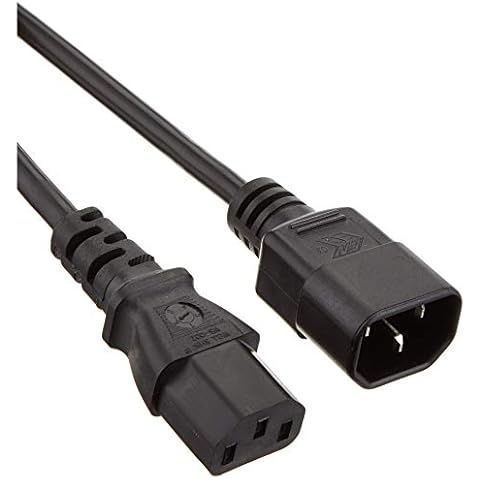 C2G 2 Metre 18 AWG Computer Extension Cord (IEC320C13 to IEC320C14) 6 Foot Kettle Lead/Power Cable, Black Cover