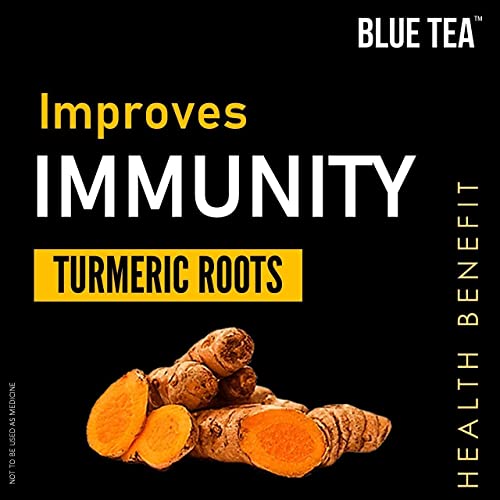 Blue Tea- Combo Pack - Turmeric Moringa Tea & Turmeric Ashwagandha Tea - 30 Pyramid Tea Bags || Superfood || Rich In Curcumin - Spiced Herbal Immunity Booster Tea | Plastic-Free, Gmo Free, Vegan #TOP7
