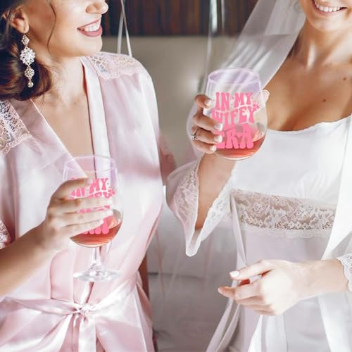 Yalucky Bride to Be Gifts Cool Bridal Shower Wedding Engagement Gifts for Her Classy Bachelorette Gift for Brides Best Friend Sister Colleagues Iridescent Wine Glasses 16oz Wifey Cup Honeymoon Gift - Image 2