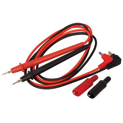 JAMECO BENCHPROFC-16A Test Probe, Right Angle, Banana Jack to Aligator Clips, 40" Length, Black/Red