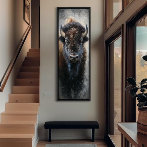 Toile bison américain 55 x 110 cm, décoration murale sauvage esprit nature