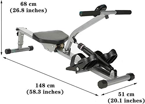 Image of Rowing Machine,Indoor Foldable Rowing Machine Hydraulic with 12 Adjustable Resistance,Workout Fitness Equipment,LED Monitor,for Home Gym
