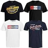4er Pack JACK & JONES Herren T-Shirt 4er Pack Big Size Übergröße 2XL 3XL 4XL 5XL 6XL 7XL 8XL Rundhals O-Neck Tee T Shirt (XXXXL, 4er Paket # 29 PS)