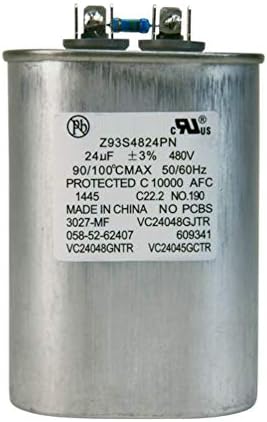 24uF Capacitor 480VAC - Oil Filled - Oval Metal Case - Use with 1000W MH - Z93S4824PN