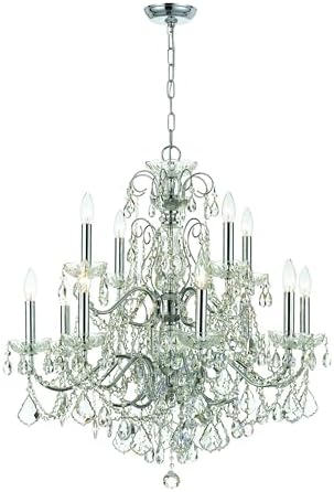 Imperial 12 Light Hand Cut Crystal Polished Chrome Chandelier