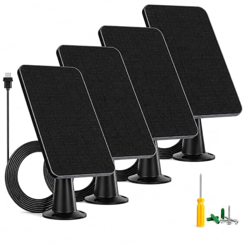 5W Solar Panel Compatible with Blink Outdoor 4(4th Gen)/2K+ Camera Solar Panel Charger for Blink Outdoor Camera with 13.1ft Cable Rubber Plug IP65 Weatherproof Includes Secure Wall Mount 4 Pack