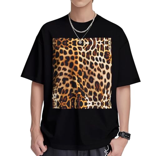 T-shirt imprimé léopard femme coton ample col rond tunique