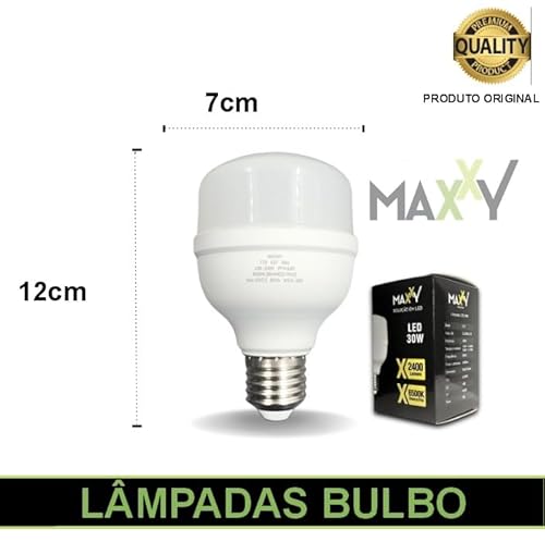 Maxxy Kit de lâmpadas LED 5 lâmpadas 30W Bivolt 6500K Cool White Alta eficiência