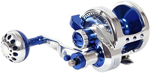 Blue Marlin BMF-10D Saltwater Jigging Reel w/ Dual Drag - Blue - Suregrip Knob - Corrosion Resistant - 4.5:1/2.2:1 Ratio - 12 Pound Max Drag - 14 Pound Full Drag