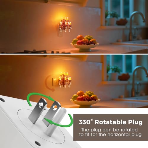 Image of L LOHAS LED Night Lights Plug into Wall,2 Pack,Crystal Chandelier Candle