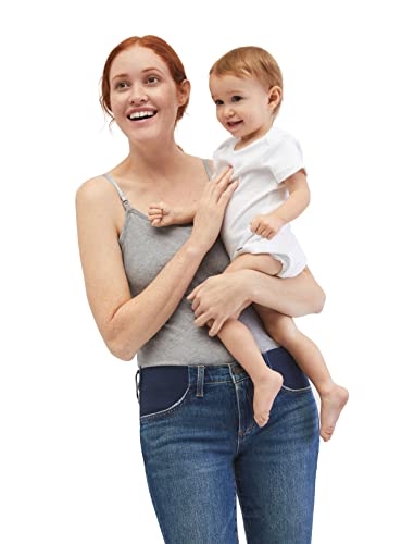 Motherhood Maternity Women's Plus Size Clip Down Nursing Tank Top Cami, Black/H Grey 2 Pack #TOP4