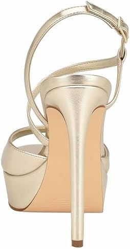 Nine West Women's Geez Heeled Sandal, Gold 710, 8.5 | Image 2