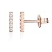 PAVOI CZ Stud Earrings: 14K Gold Plated Dainty Mini Bar Stud Earrings (Rose)
