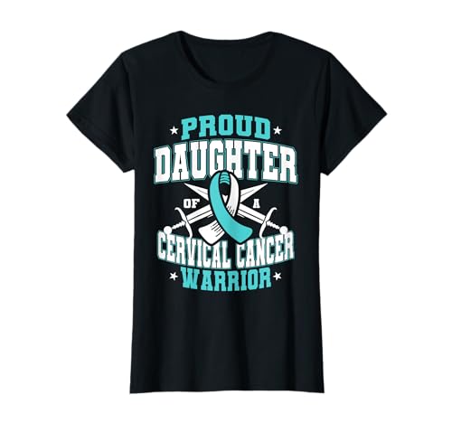 Orgullosa Hija De Un Guerrero De Cáncer Cervical Apoyo Camiseta