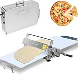 SULQING Rodillo Repostería Acero Inoxidable con Grosor Ajustable︱Laminadora Pasta Plegable︱Máquina Laminadora De Masa Manual con Grosor Ajustable︱para Panadería︱ Pizza︱ Croissant