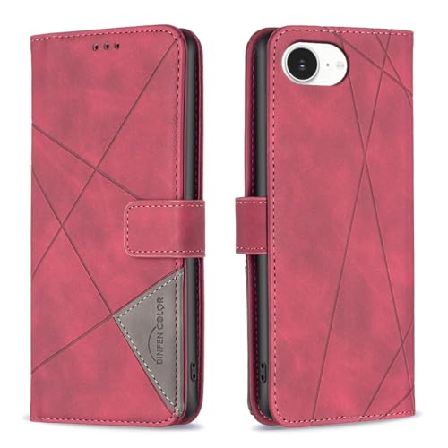 Housse portefeuille iPhone 17e protection antichoc vin étui rabat cuir magnétique
