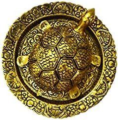 Metal Vastu Golden Tortoise with Plate Showpiece Gift ( Size- 5")