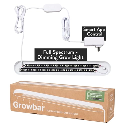 Modern Sprout Smart Growbar V2 LED Grow Light - Full-Spectrum Grow Light for Indoor Plants w/Smart App Control - Herb & Flowering Plants - Adjustable Brightness, Perfect for Indoor Gardens & Gifting