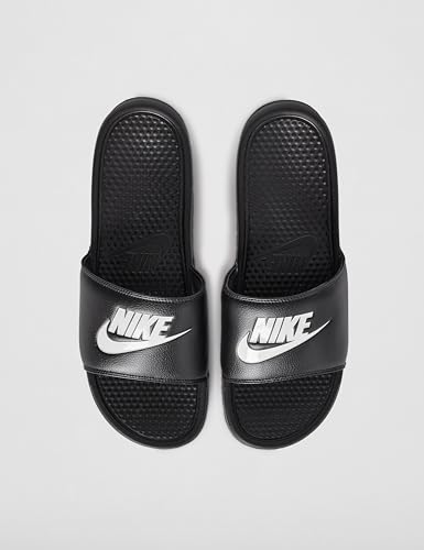 Nike Men's Benassi Just Do It Athletic Sandal, Black/White Noir/Blanc, 74
