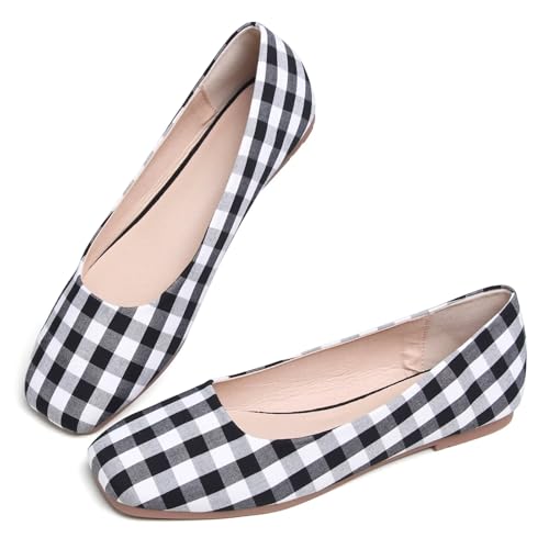 TN TANGNEST Ballets Flats for Women Brief Style Square Toe Slip on Dressy Flat Shoes4