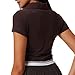 Xnihocha Women's Golf Athletic Short Sleeve New Top - Quick Dry Deep V Collar Naked Feel Soft Comfort Outdoor Running Fitness Tennis Wear Coffee XX-Large