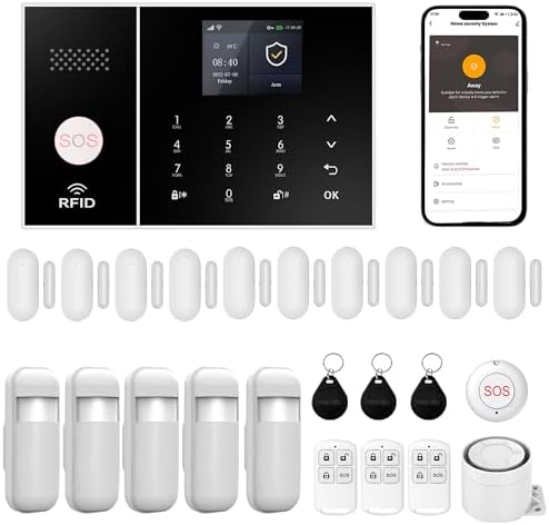 XUK Wireless 4G/GSM/Wi-Fi Security System for Home/Apartment, Sma...