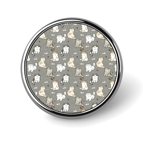 バッジ 円形 徽章 アニメ かわいい 猫柄 ネコ柄 缶バッジ 胸章 ピンバッチ ボタンブローチ 25mm おしゃれ ネクタイピン コレクション バッグ飾 帽子 胸飾り かばん掛け 工芸品 取付簡単 男女兼用 プレゼント