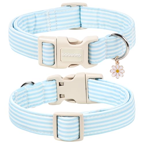 Collar para perro DOGWONG azul con rayas, talla S miniatura 2