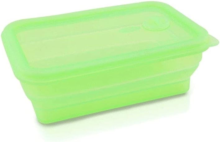 Portable Lunch Box-Folding Instant Noodle Bowl Microwave Lunch Box Outdoor Travel Silicone Folding Storage Box(Gray)