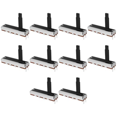 Create idea 10 potenciómetros lineales rectos de 3 pines B100K para ajustar altavoces de TV, mezclador, 35 x 20 mm